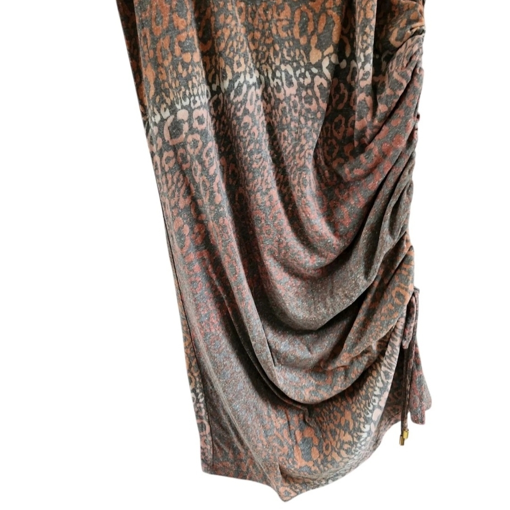 Skinnygirl Ombre Leopard Coral Connie Ruched Dress Womens Size L New NWT - Picture 3 of 7